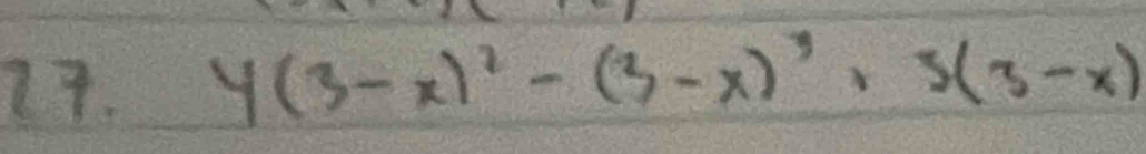 y(3-x)^2-(3-x)^3· 3(3-x)