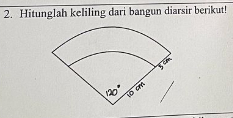 Hitunglah keliling dari bangun diarsir berikut!