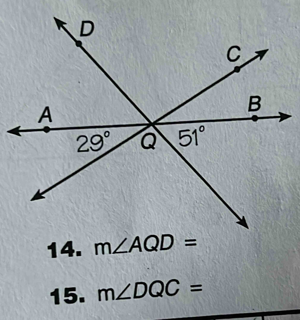 m∠ DQC=