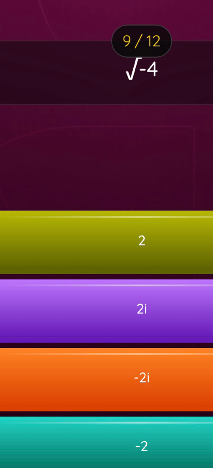 Solved: 9/12 a sqrt(-4) 2 2i -2i -2 [Math]