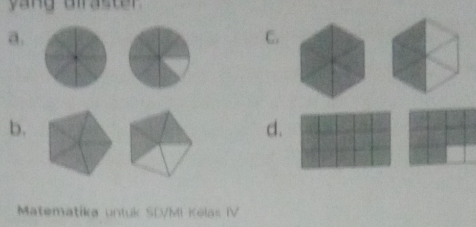 yang dlraster
a.
C.
b.
d.
Matematika untuk SD/MI Kelas IV