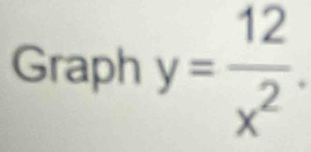 Graph y= 12/x^2 .