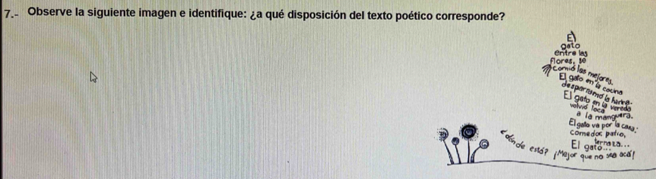 Observe la siguiente imagen e identifique: ¿a qué disposición del texto poético corresponde?