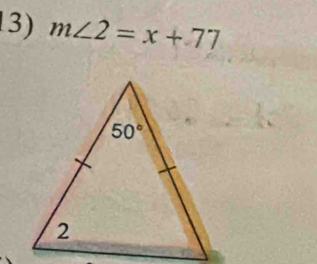 m∠ 2=x+77