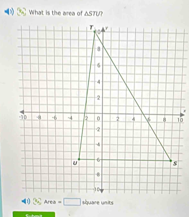 What is the area of △ STU
Cubmalt