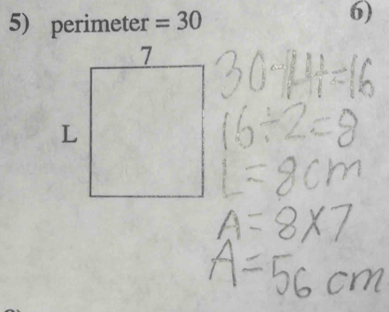 perimeter =30
6) 
7
L