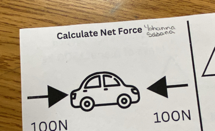 Calculate Net Force 
1
100N
100N