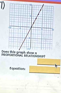 Do 
PrOPORTIONAL RELATIONSMIP? 
Equation: