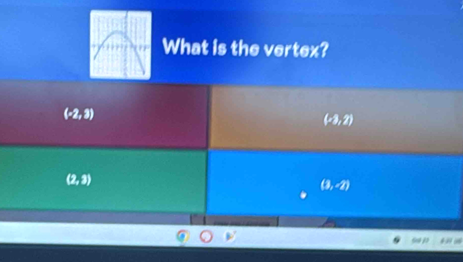 What is the vertex?
(-2,3)
(-3,2)
(2,3)
(3,-2)
69