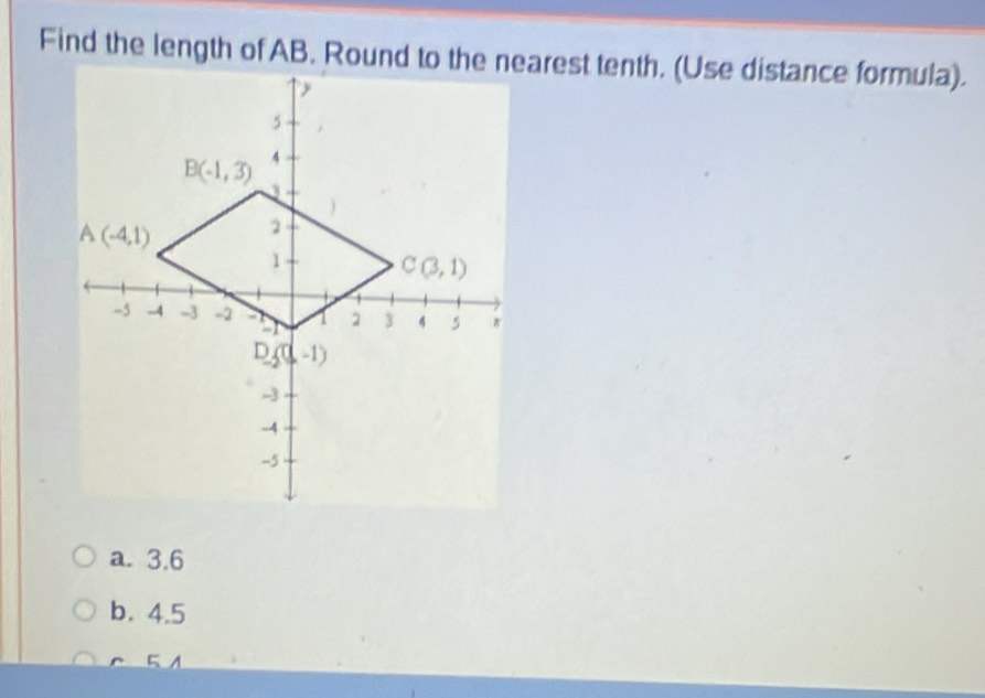 a. 3.6
b. 4.5
5