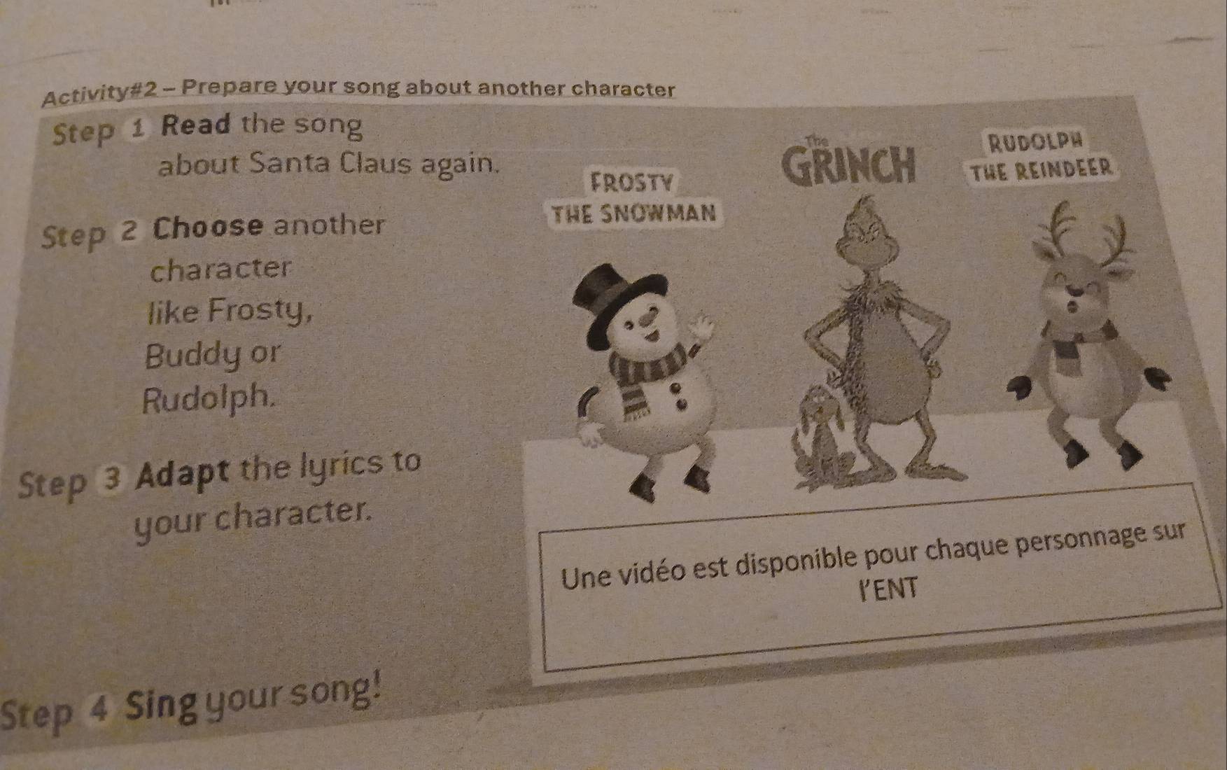 Résolu :Activity#2 - Prepare your song about another character Step 1 ...