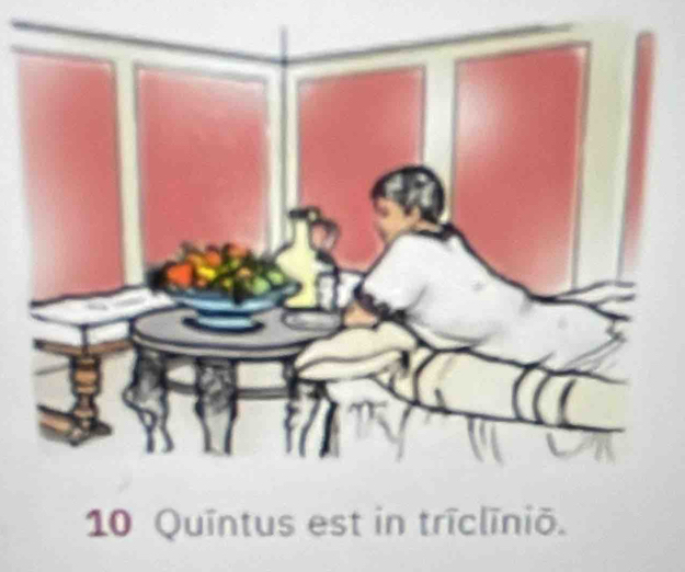 Quintus est in trīclīnio.