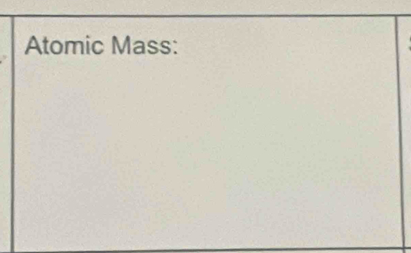 Atomic Mass: