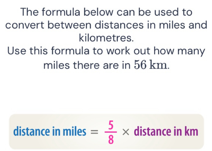 Solved: The formula below can be used to convert between distances in ...