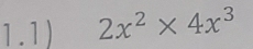 1.1) 2x^2* 4x^3