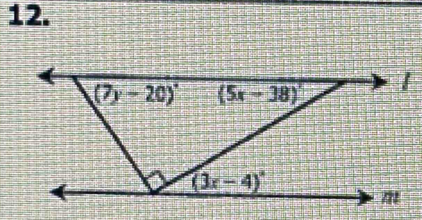 (7y-20)^circ  (5x-38)
|
(3x-4)^circ 