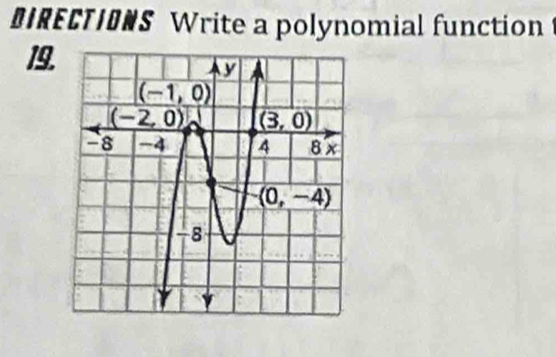 DIRECTIONS Write a polynomial function
19.