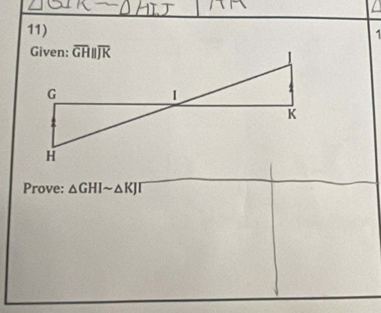 Prove: △ GHIsim △ KJT