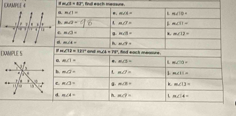 m∠ 5=82°
EXAMPLE 4 , find each measure.
EX