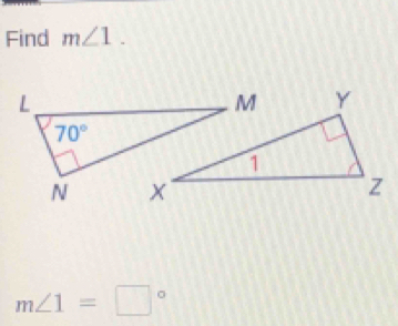 Find m∠ 1.
m∠ 1=□°