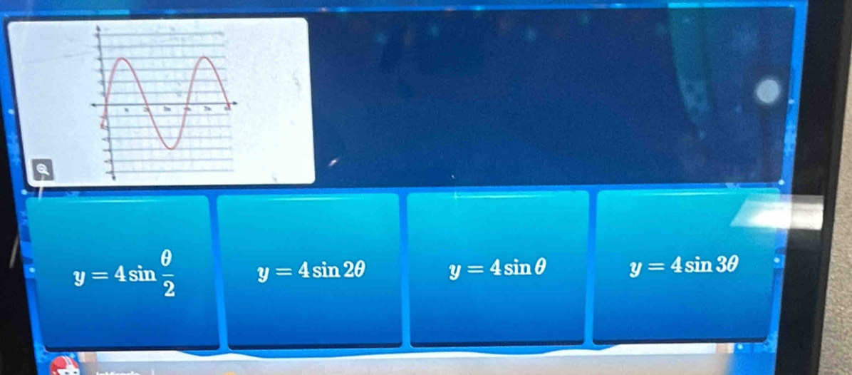 y=4sin  θ /2  y=4sin 2θ
y=4sin θ
y=4sin 3θ