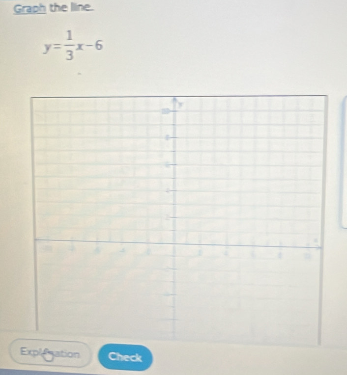 Graph the line.
y= 1/3 x-6
gation Check