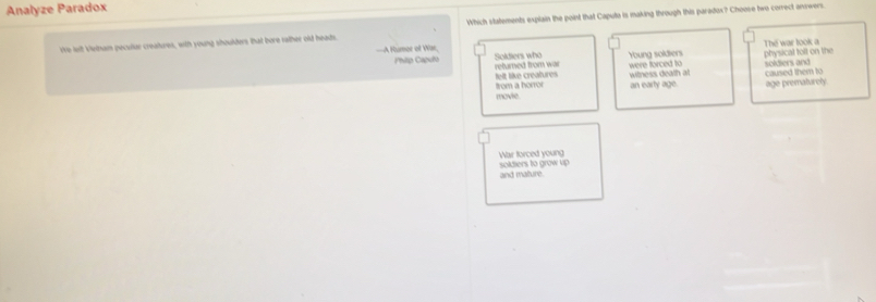 Solved: Analyze Paradox Which statements explain the point that Caputo ...