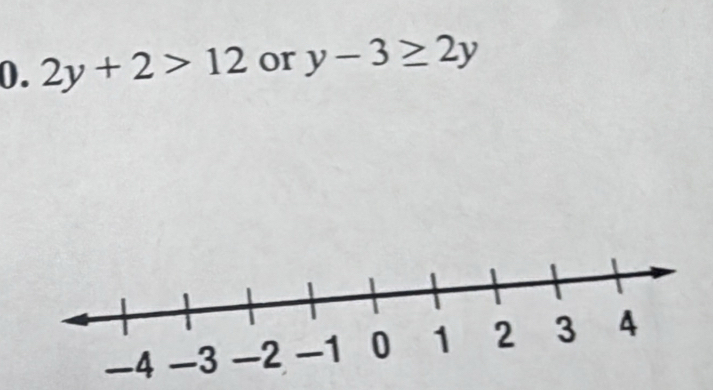 2y+2>12 or y-3≥ 2y