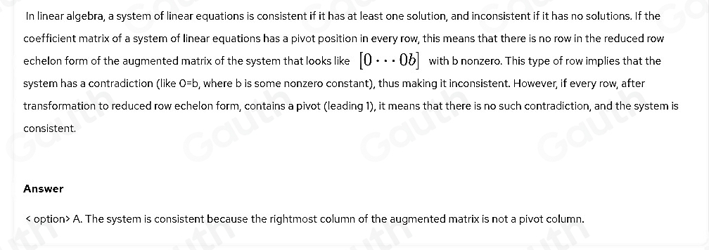 Solved: Suppose the coefficient matrix of a system of linear equations ...