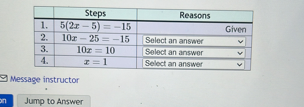 Message instructor
n Jump to Answer