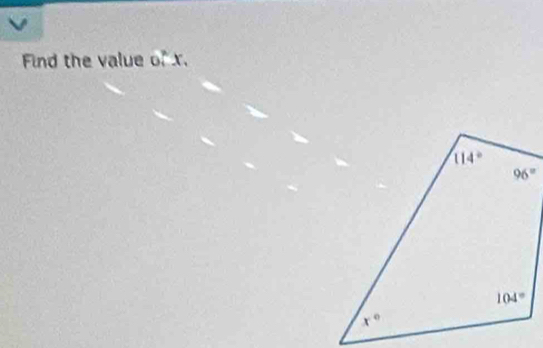 Find the value o x.