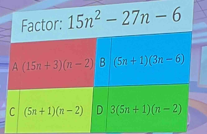 Factor: 15n^2-27n-6