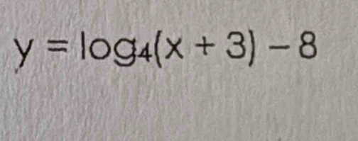 y=log _4(x+3)-8