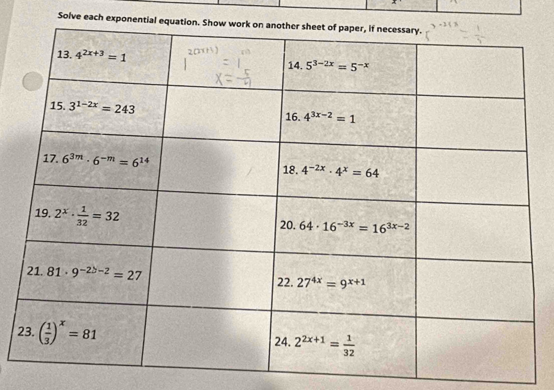 Solve each exponenti
2