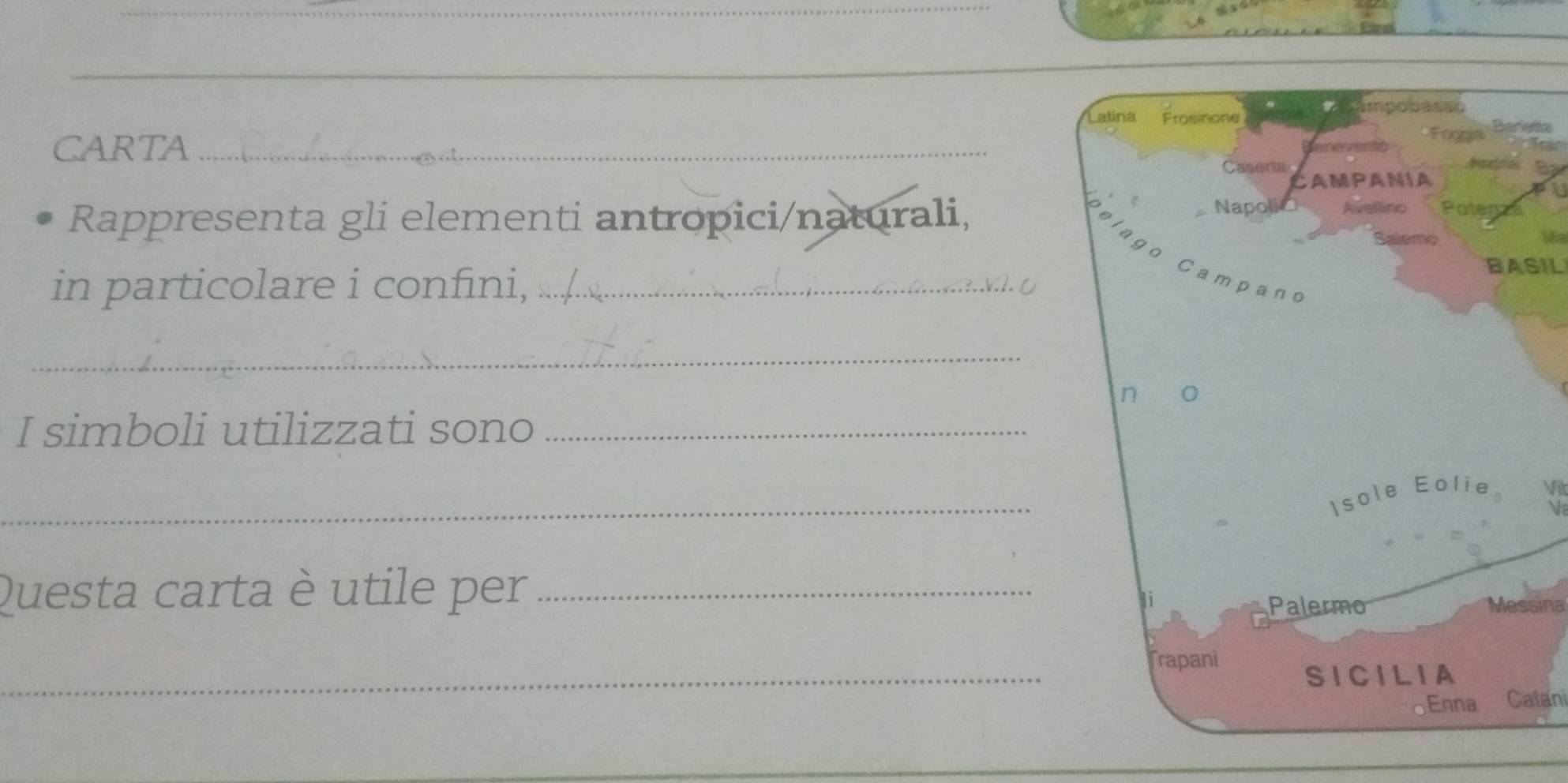 Solved: CARTA_ ta PU Rappresenta gli elementi antropici/naturali, Ma in ...