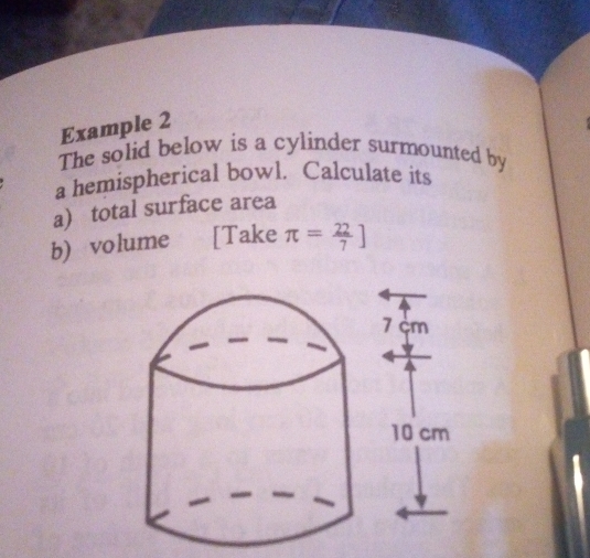 Solved: Example 2 The solid below is a cylinder surmounted by a ...