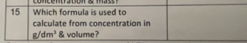 concentration & mass ?