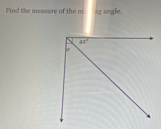 Find the measure of the miing angle.