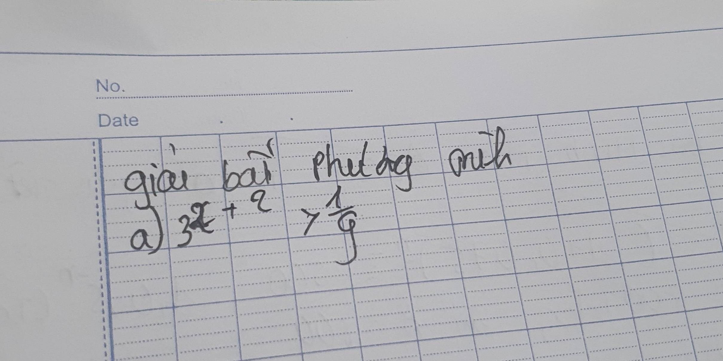 giāi bāi phutbg o 
a 3^(x+2)> 1/9 