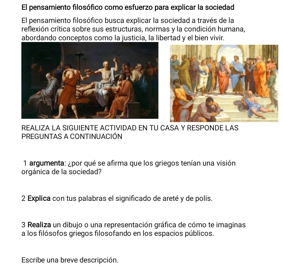 Resuelto:El pensamiento filosófico como esfuerzo para explicar la ...