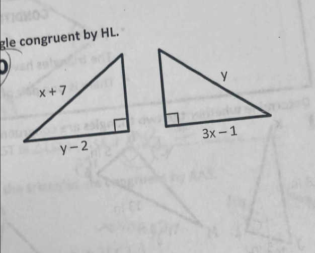 gle congruent by HL.