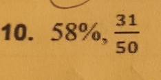 58% ,  31/50 