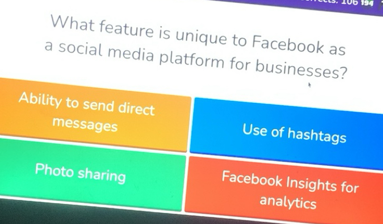 Solved: 106 194 What feature is unique to Facebook as a social media ...