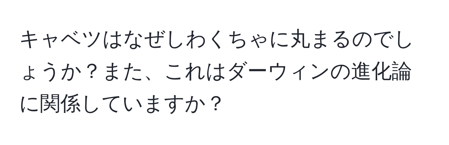 キャベツはなぜしわくちゃに丸まるのでしょうか？また、これはダーウィンの進化論に関係していますか？