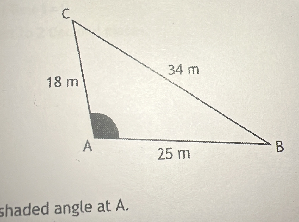 shaded angle at A.