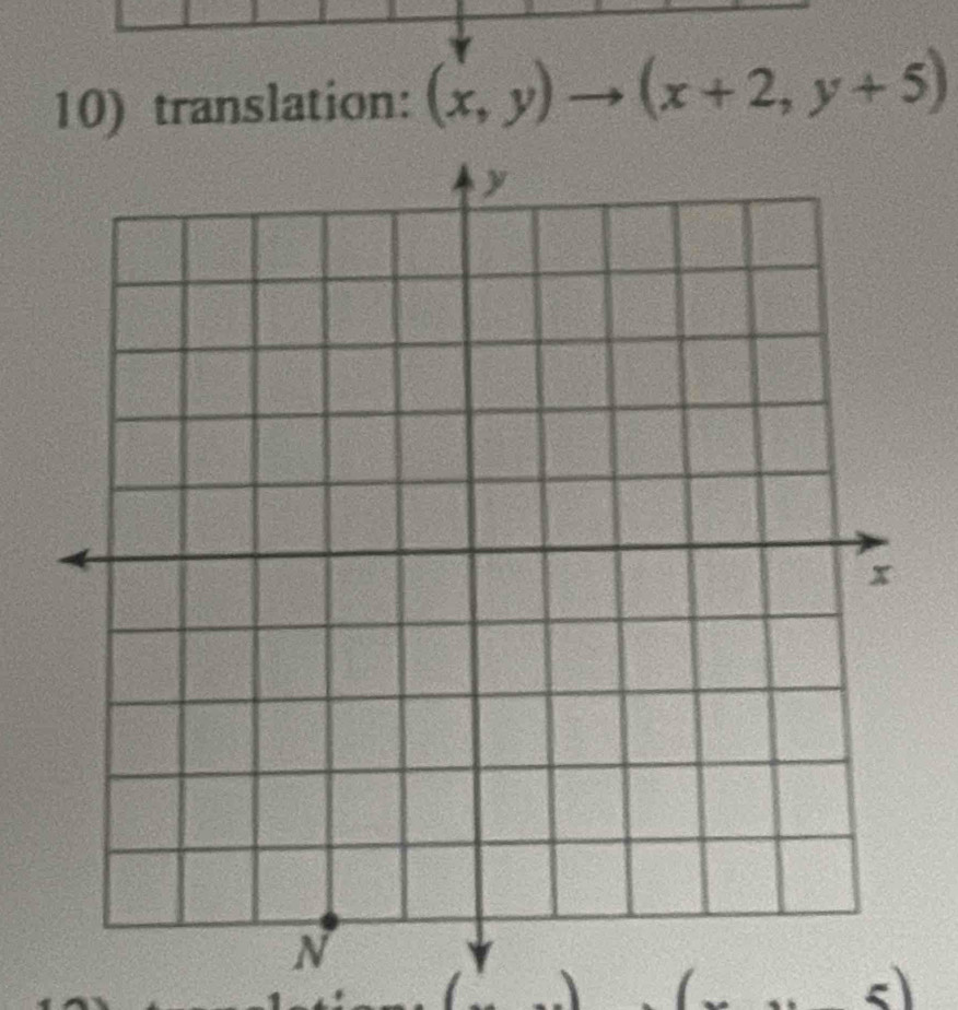 translation: (x,y)to (x+2,y+5)
1 
<