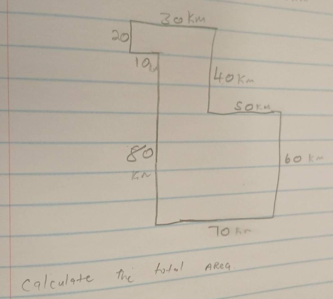 m
calculate the total ARea.