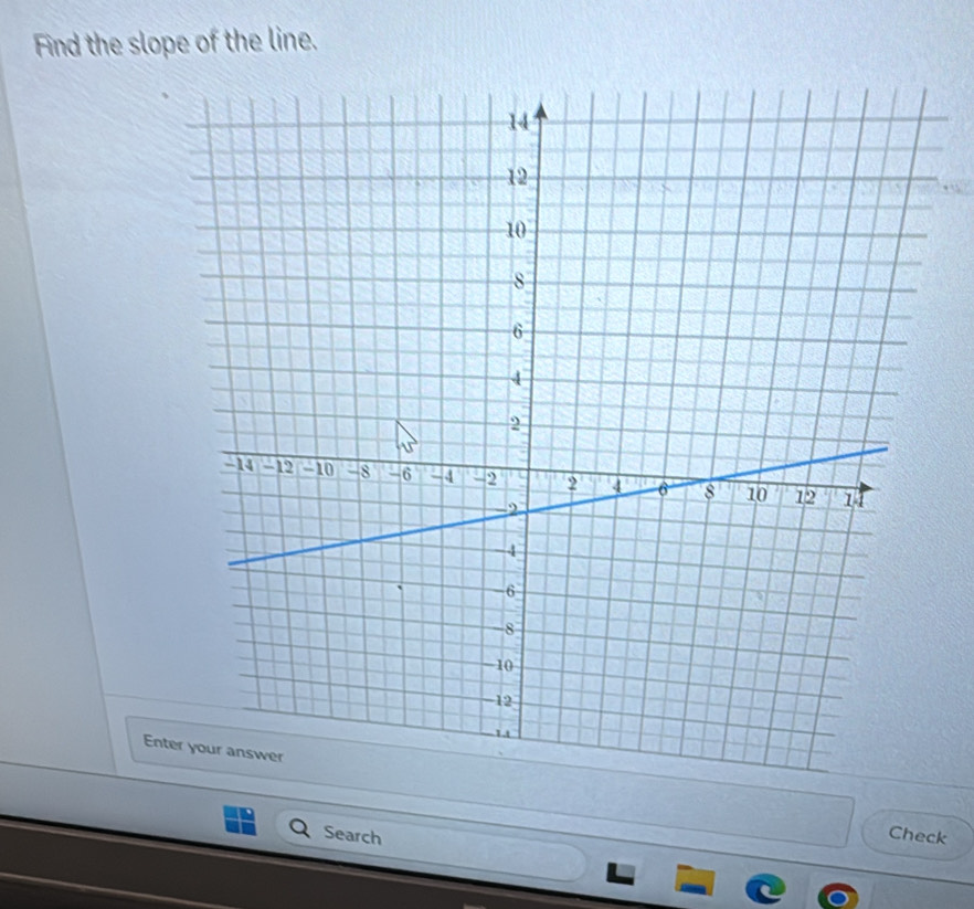 Find the slope of the line. 
En 
Search Check