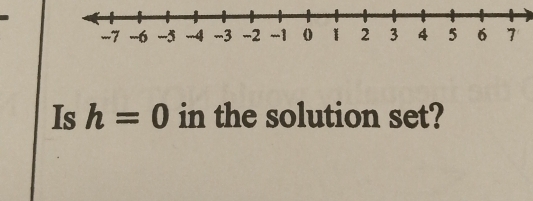 Is h=0 in the solution set?