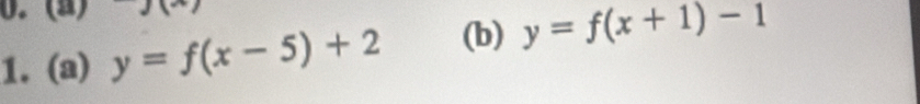 (ª)
1. (a) y=f(x-5)+2 (b) y=f(x+1)-1